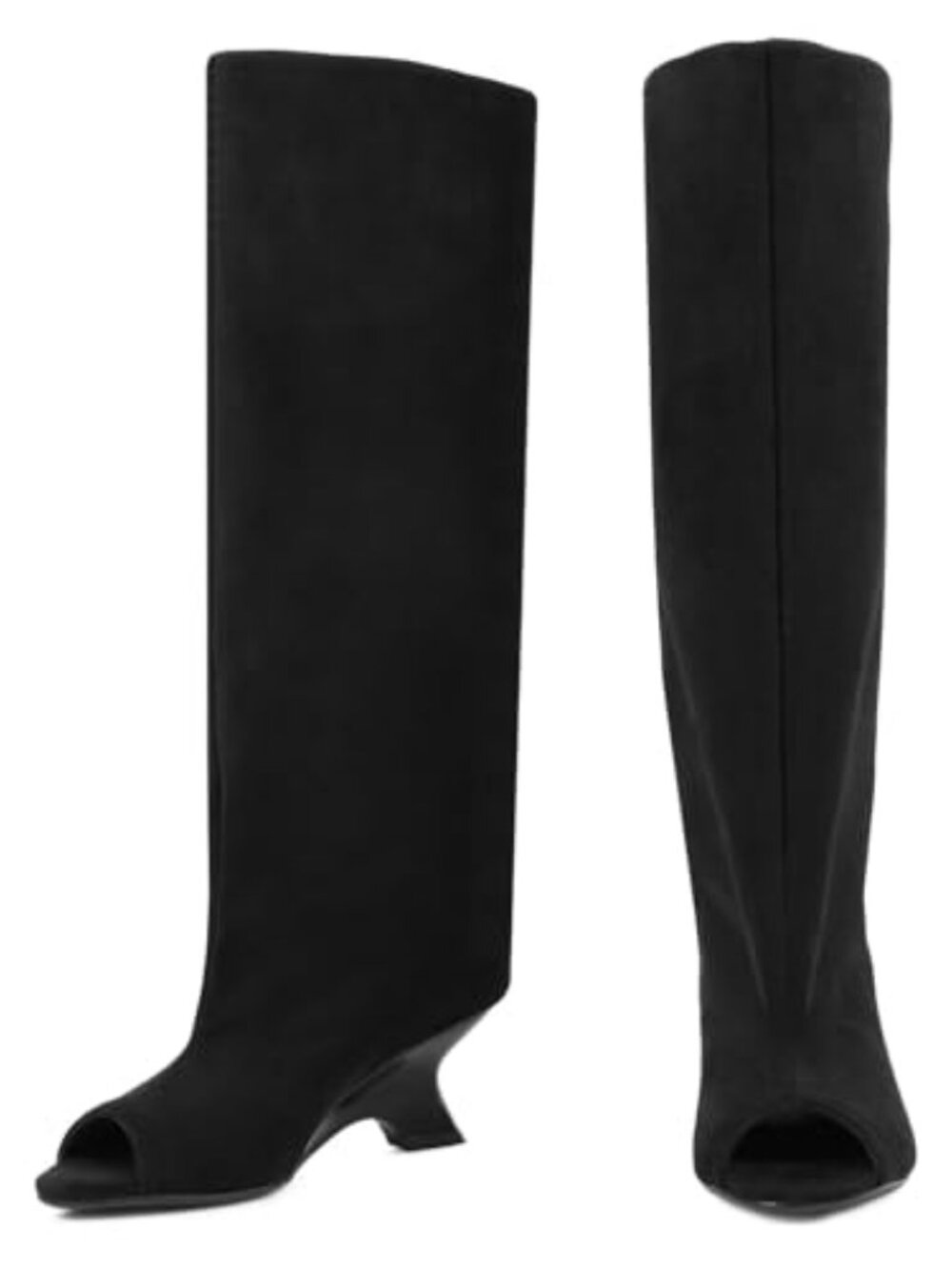 FancyQueen Platform Knee High Heels for Women, Gladiator Open Toe Summer Boots